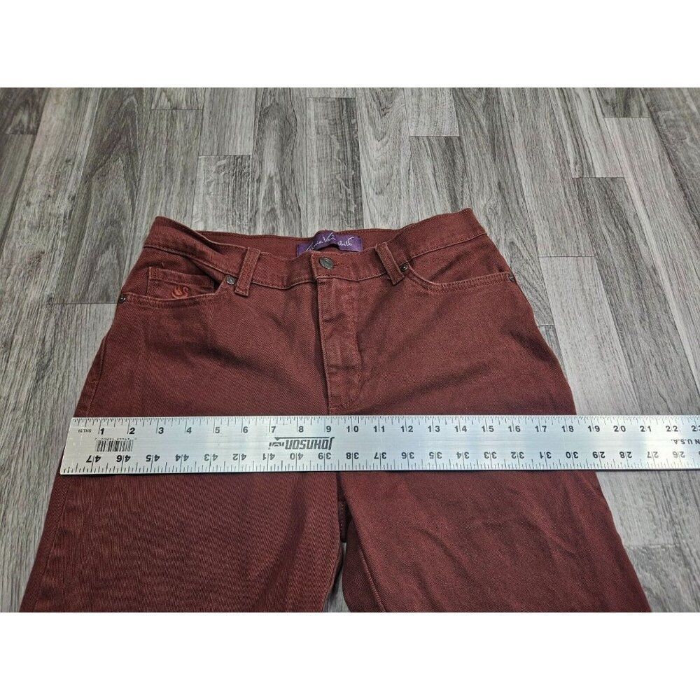 Gloria Vanderbilt Size 8 Short Amanda Straight Leg Red Burgundy Jeans - Picture 10 of 13